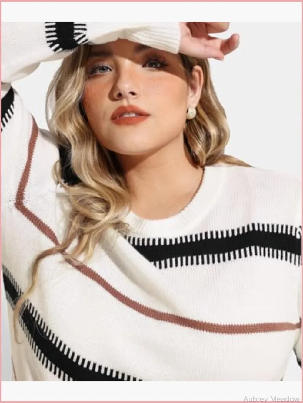 Plus Size Long Sleeve Pullover Sweater Casual Warm Knit Tops